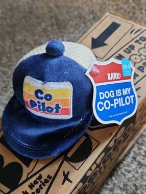 Bark Navy Co-Pilot Plush Dog Hat Toy
